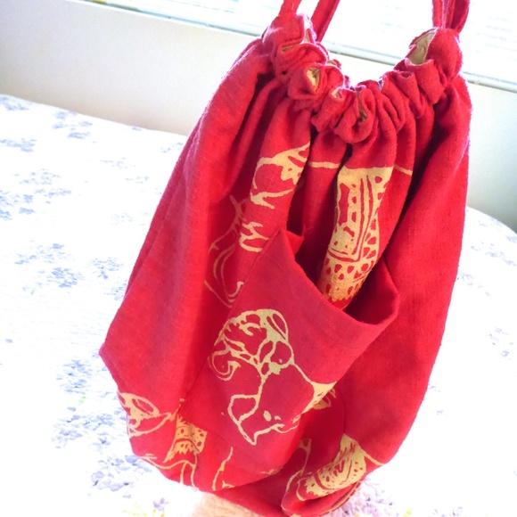Raw Silk Beautiful Beach Shopping Bag Backpack